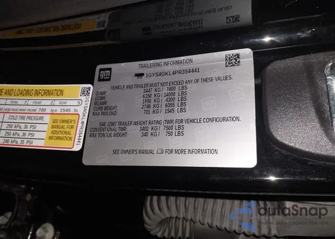 2023 Cadillac Escalade 4Wd Sport Platinum from USA, damaged, VIN 1GYS4GKL4PR354441